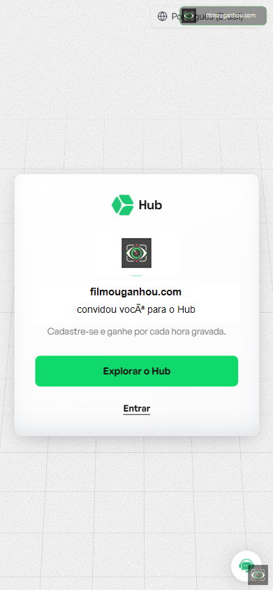 Tela de convite da HUB com o botão Explorar o Hub