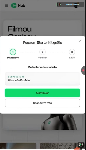 Resultado da detecção mostrando o modelo do aparelho