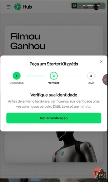 Aviso de verificação de identidade antes do envio do kit