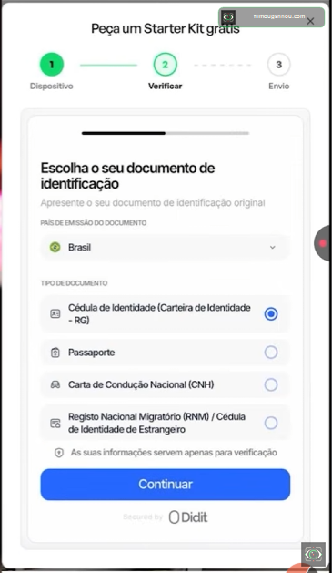 Lista de documentos aceitos: RG, passaporte, CNH e RNM