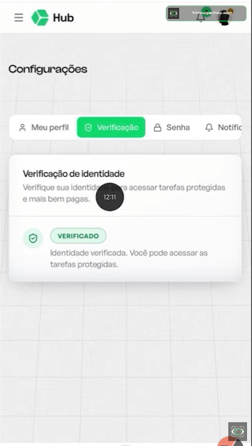 Configurações mostrando o selo Verificado