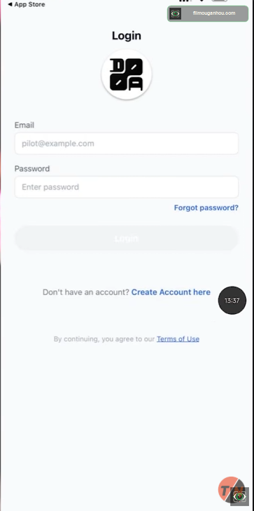 Tela de login do app Minute